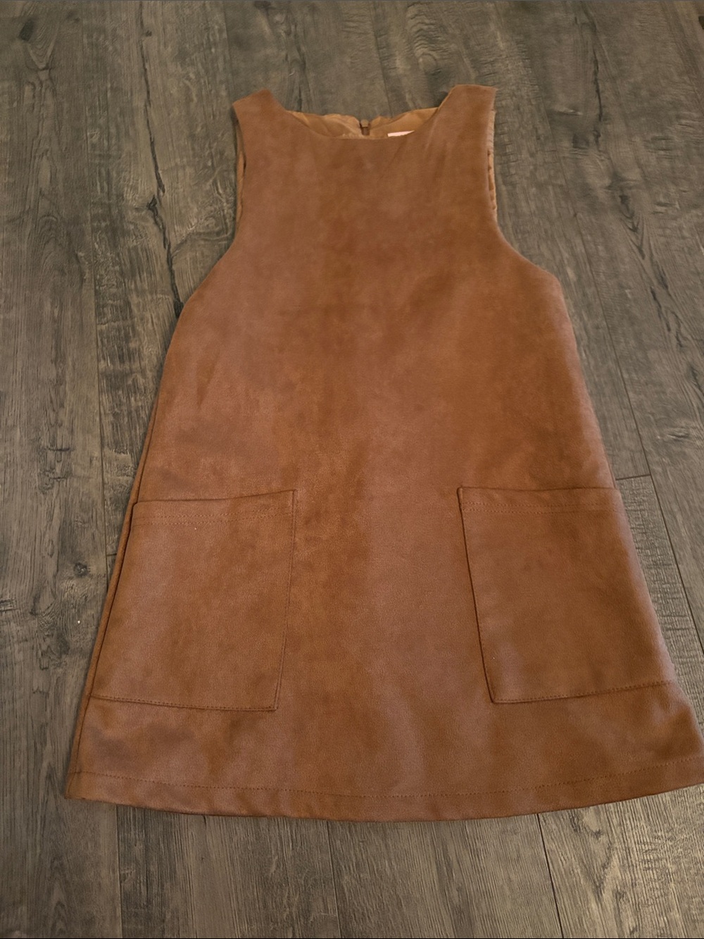 Girls 🍂🍁Brown Faux Suede Pinafore Dress